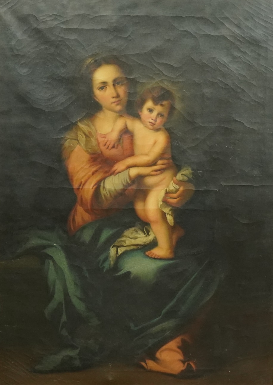 After Bartolomé Esteban Murillo (Spanish, 1617-1682), Madonna and Child, oil on canvas, 106 x 76cm